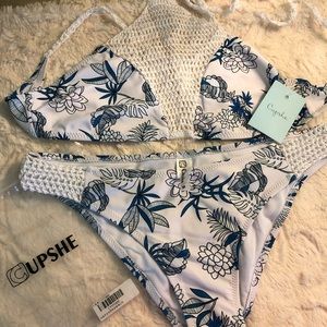 Cupshe crochet and floral bikini